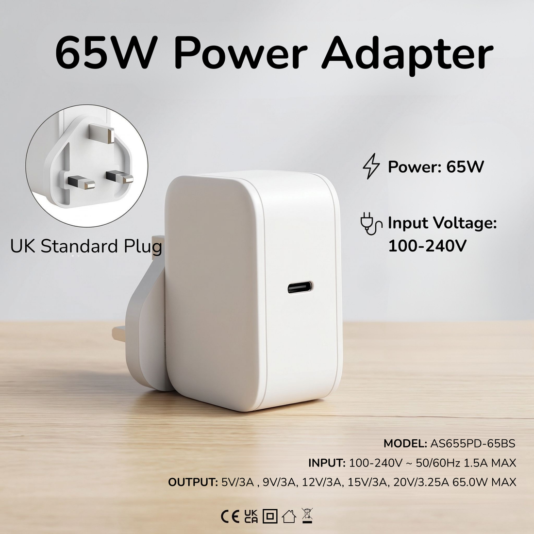 65W Power Adapter